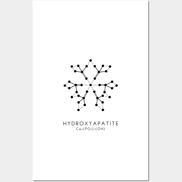 Hydroxyapatite Molecular Structure - White Wall Art by typelab